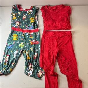 Little Sleepies Kids Pajama Set - Red and Green
